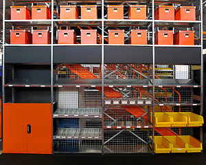 Image showing Warehouse shelves