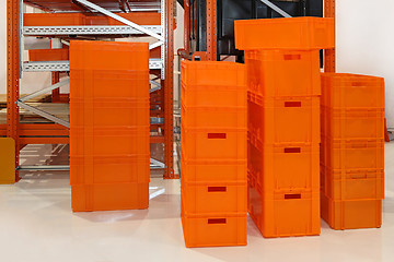 Image showing Orange crates