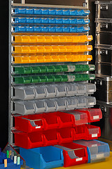 Image showing Color plastic bins
