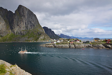 Image showing Fishing boat in fjord