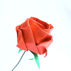 Image showing origami red rose