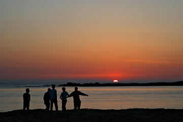 Image showing Sunset talk
