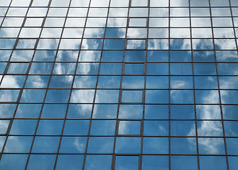 Image showing Blue building and clouds