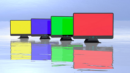 Image showing Abstract monitors group