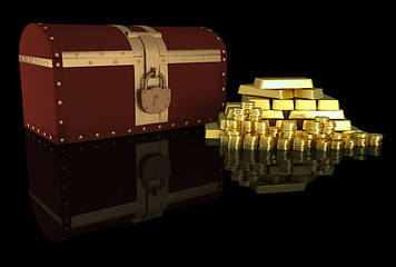 Image showing treasure chest and gold