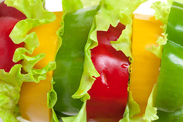 Image showing Mixed Bell Pepper with Lettuce