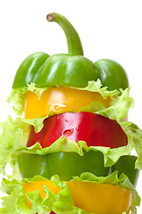 Image showing Mixed Bell Pepper with Lettuce