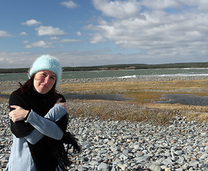 Image showing Woman in a woollen hat