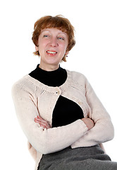 Image showing portrait of a smiling middle-aged woman