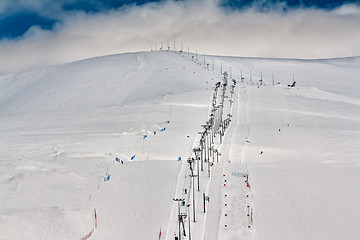 Image showing Ski slope with a lift