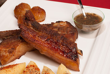 Image showing Grilled pork ribs