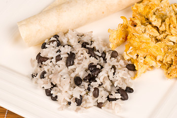 Image showing Gallo pinto breakfast