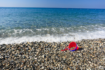 Image showing Beach and child bucket