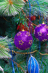Image showing Christmas Tree Decorated with Bright Toys