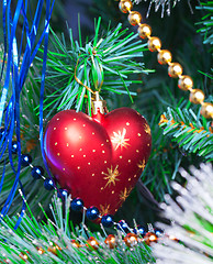 Image showing Christmas Tree Decorated with Bright Toys