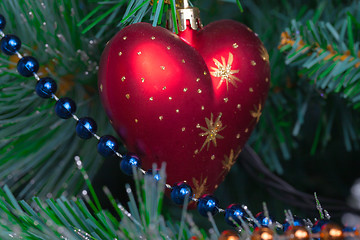 Image showing Christmas Tree Decorated with Bright Toys