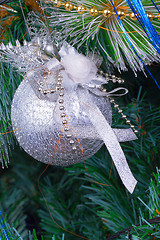 Image showing Christmas Tree Decorated with Bright Toys