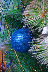 Image showing Christmas Tree Decorated with Bright Toys