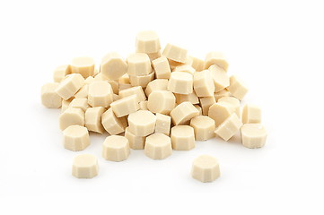 Image showing Isolated white chocolate block