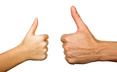 Image showing Two thumbs up