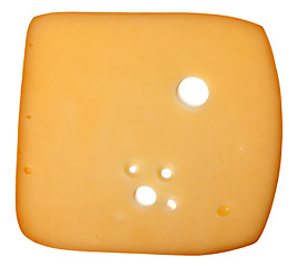 Image showing Slice of cheese isolated on white background