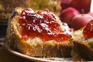 Image showing Traditional Polish Cake with apple marmelade