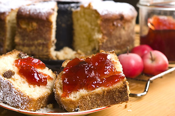 Image showing Traditional Polish Cake with apple marmelade