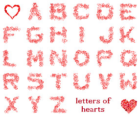 Image showing letters of hearts