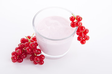 Image showing fresh tasty currant yoghurt shake dessert isolated