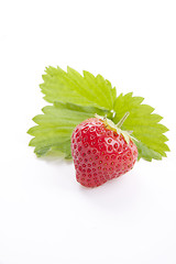 Image showing fresh red tasty strawberry isolated on white