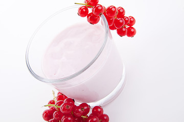 Image showing fresh tasty currant yoghurt shake dessert isolated