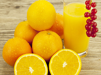 Image showing fresh and  healthy tasty orange juice on table