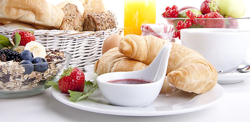 Image showing traditional french breakfast croissant isolated