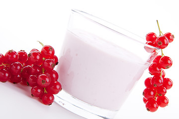 Image showing fresh tasty currant yoghurt shake dessert isolated