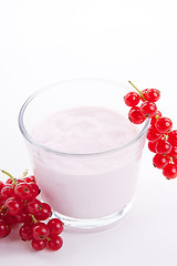 Image showing fresh tasty currant yoghurt shake dessert isolated