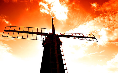 Image showing Windmill silhouette