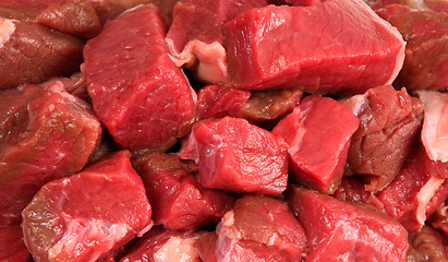 Image showing Cubes of raw beef