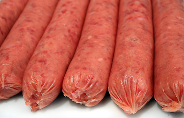 Image showing Beef sausage macro
