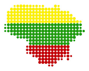 Image showing Map and flag of Lithuania