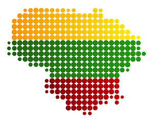 Image showing Map and flag of Lithuania