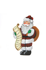 Image showing Santa holding a gift list