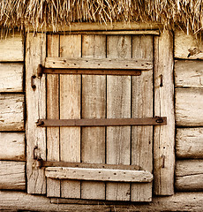 Image showing Old wooden rustic door