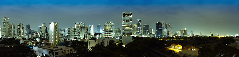 Image showing Panorama of night city - Thailand, Bangkok