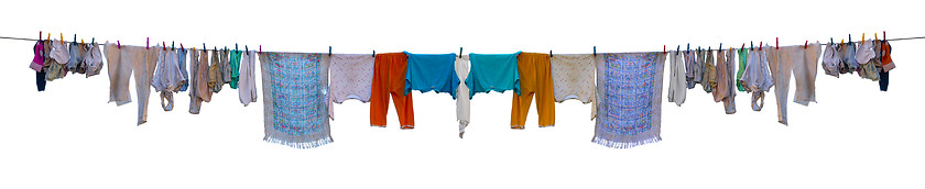 Image showing Underwear drying on a rope