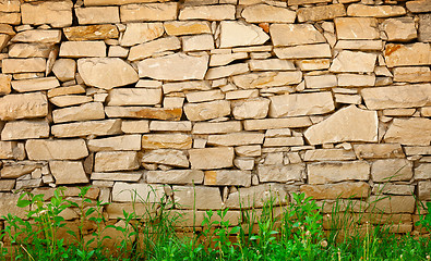 Image showing Limestone wall background