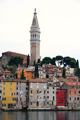 Image showing Rovinj old town, Cathedral of St. Euphemia in Istria, Croatia 