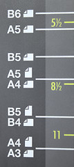 Image showing Paper size A3, A4, A5, B4, B5, B6 on laser copier