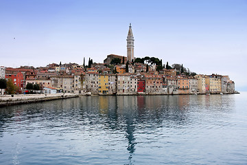 Image showing Rovinj old town, Cathedral of St. Euphemia in Istria, Croatia