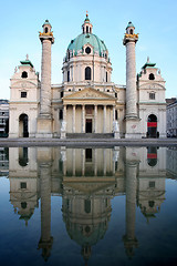 Image showing baroque Karlskirche Church in Vienna, Austria