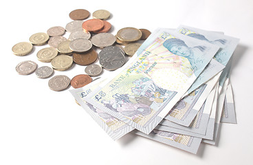 Image showing Pound note and coin